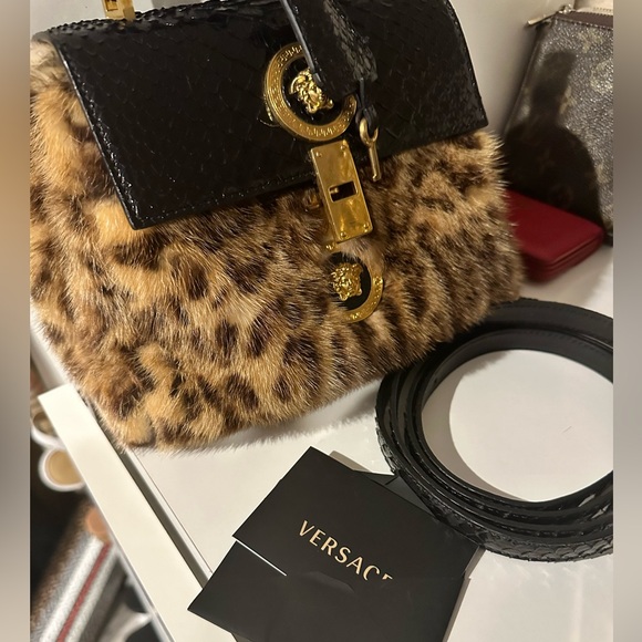 Authentic VINTAGE VERSACE REAL MINK and REAL PYTHON MINI - Picture 6 of 6